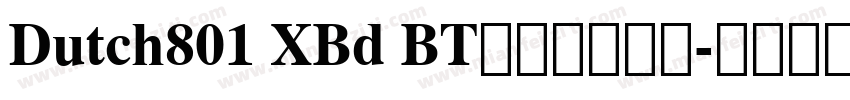 Dutch801 XBd BT是免费字体吗字体转换